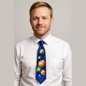 Yuletied Christmas Ornaments Blue Polyester Necktie